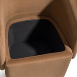 Tassell Modern Brown Fabric Dining Chair with Castor Wheels