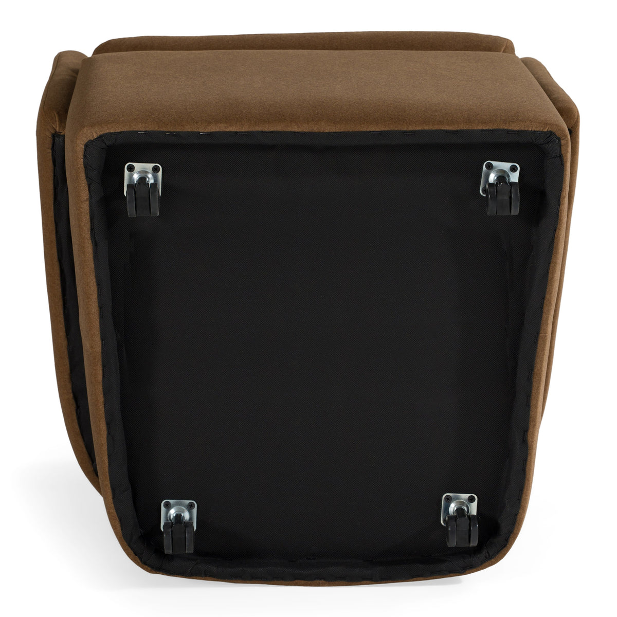 Tassell Modern Brown Fabric Dining Chair with Castor Wheels