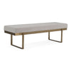 Tatum Modern Off-White Fabric + Brass Dining Bench