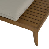 Tavira Outdoor Off-White Fabric + Eucalyptus Sectional Sofa + Coffee Table Set