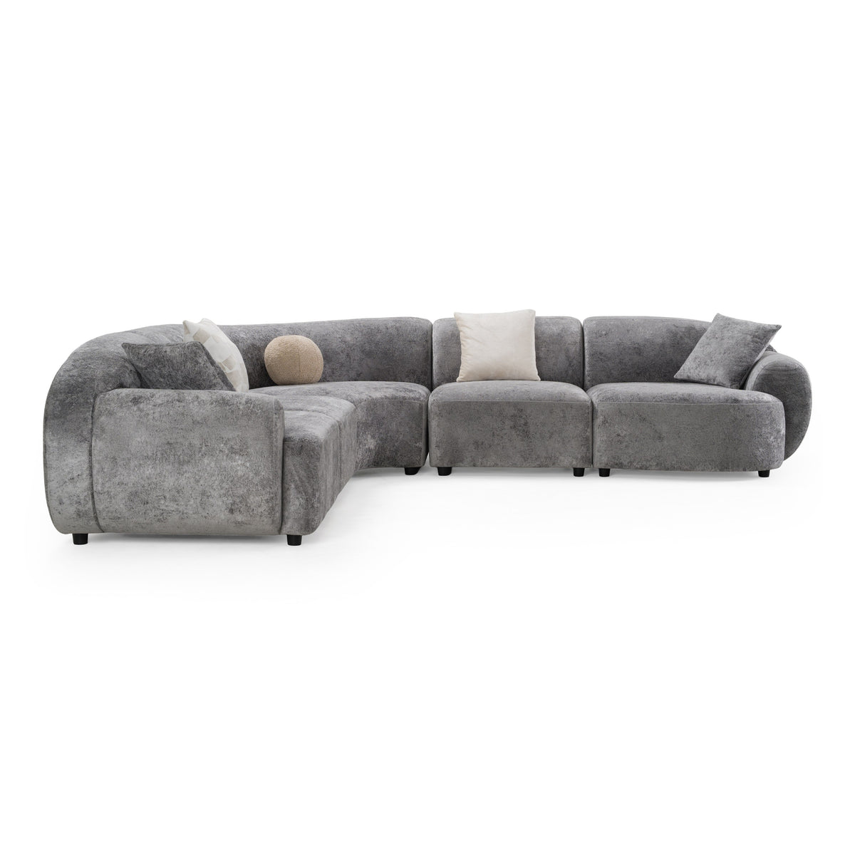 Terra Modern Grey Fabric Sectional Sofa