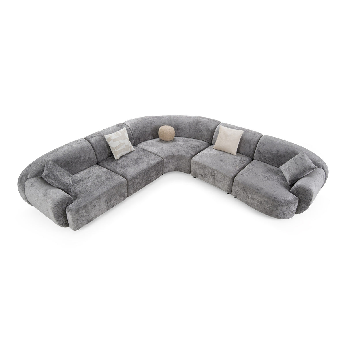 Terra Modern Grey Fabric Sectional Sofa