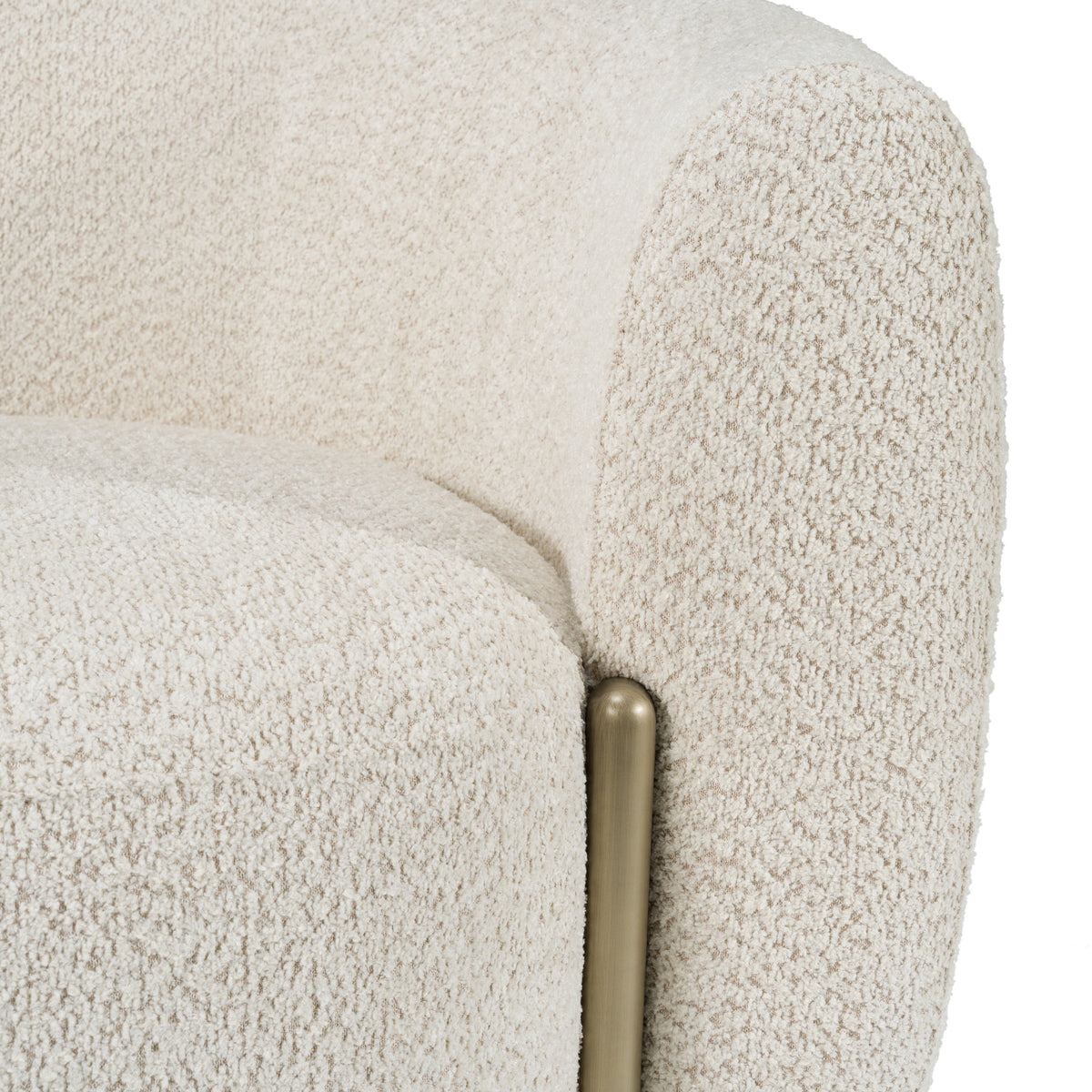 Thrive Modern Beige Fabric + Antique Brass Sofa