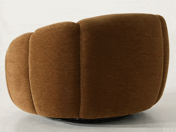Thune Modern Brown Fabric Swivel Accent Chair