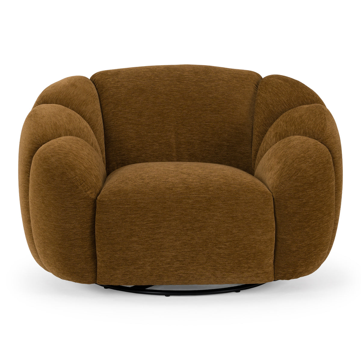 Thune Modern Brown Fabric Swivel Accent Chair