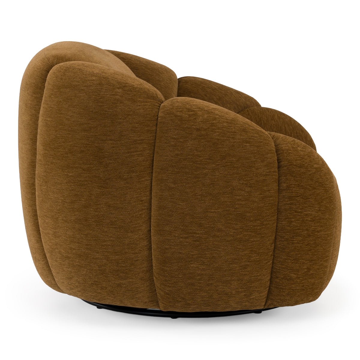 Thune Modern Brown Fabric Swivel Accent Chair