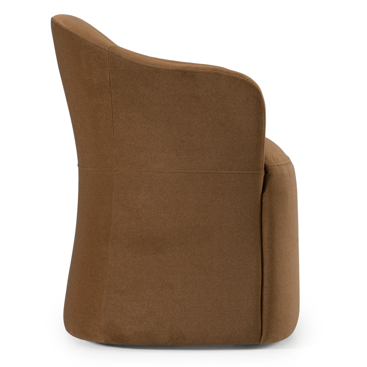 Timothy Modern Brown Fabric Dining Chair with Castor Wheels