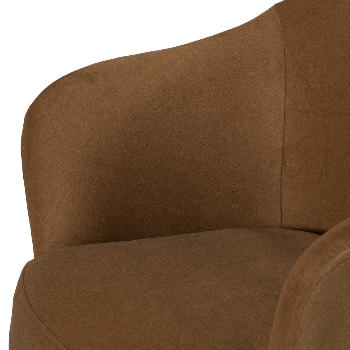 Timothy Modern Brown Fabric Dining Chair with Castor Wheels