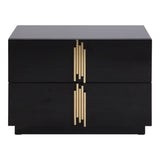 Token Modern Black + Gold Wide Nightstand