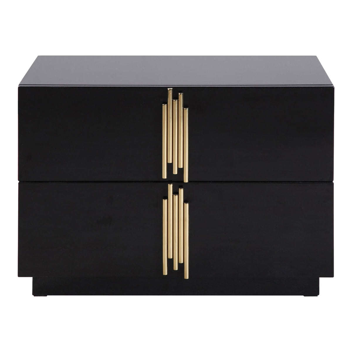 Token Modern Black + Gold Wide Nightstand