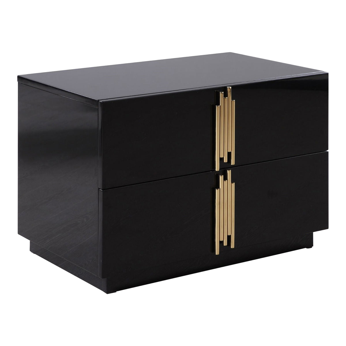 Token Modern Black + Gold Wide Nightstand