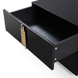 Token Modern Black + Gold Wide Nightstand