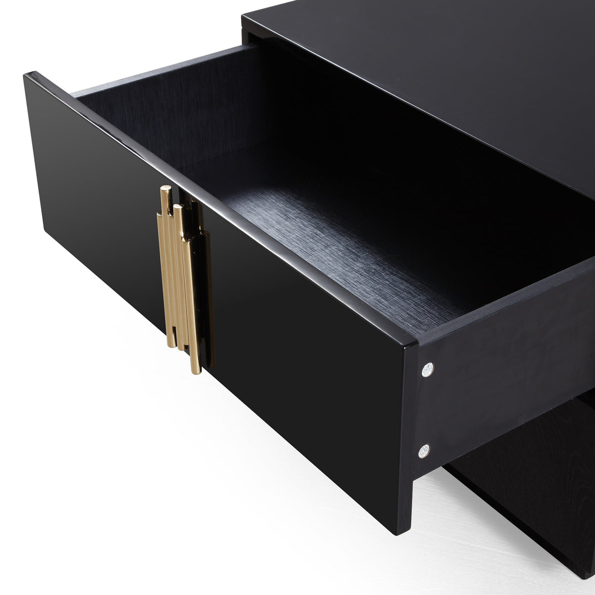 Token Modern Black + Gold Wide Nightstand