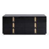 Token Modern Black + Gold Wide Dresser