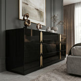 Token Modern Black + Gold Wide Dresser