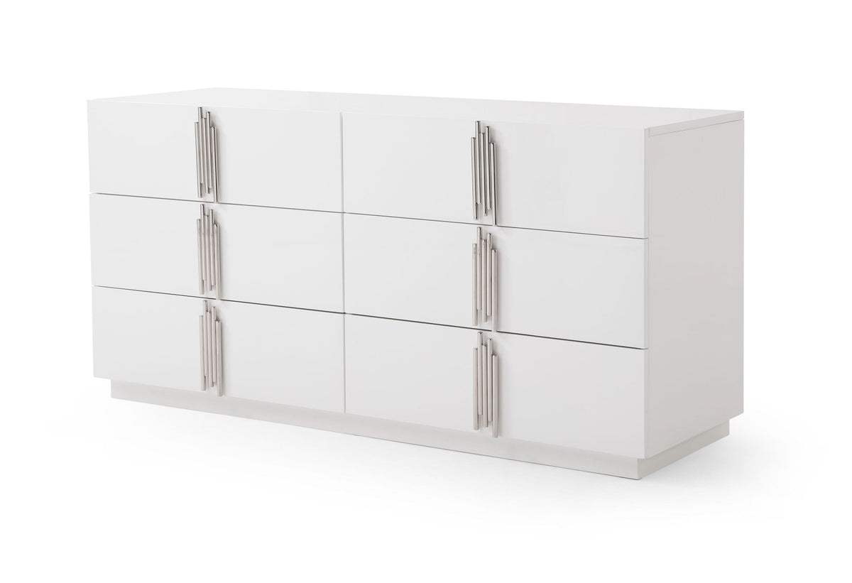 Token Modern White & Stainless Steel Dresser