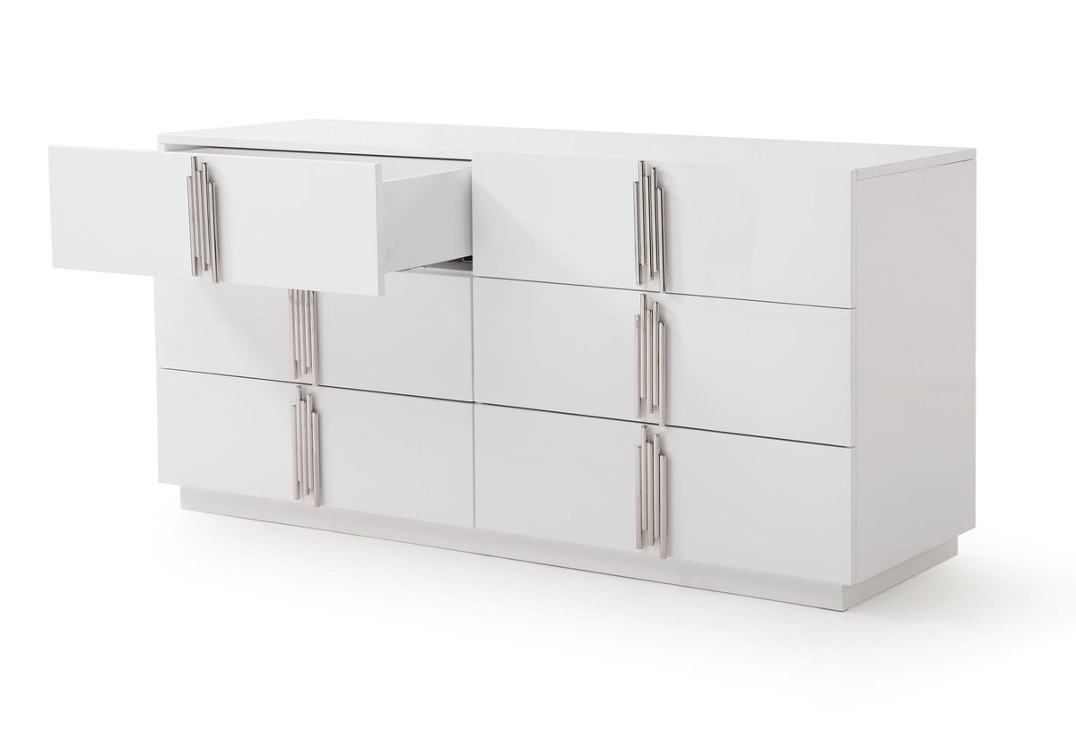 Token Modern White & Stainless Steel Dresser