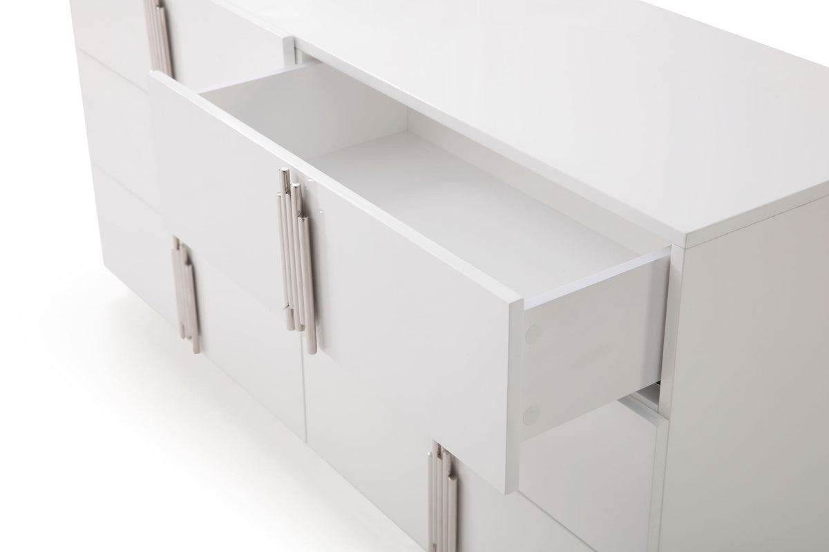 Token Modern White & Stainless Steel Dresser