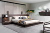 California King Torino Contemporary Brown Oak & Grey Platform Bed with Lights