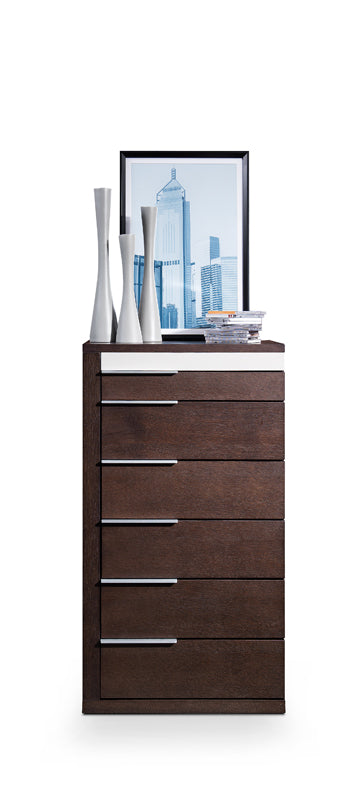 Torino Modern Brown Oak & Grey Chest