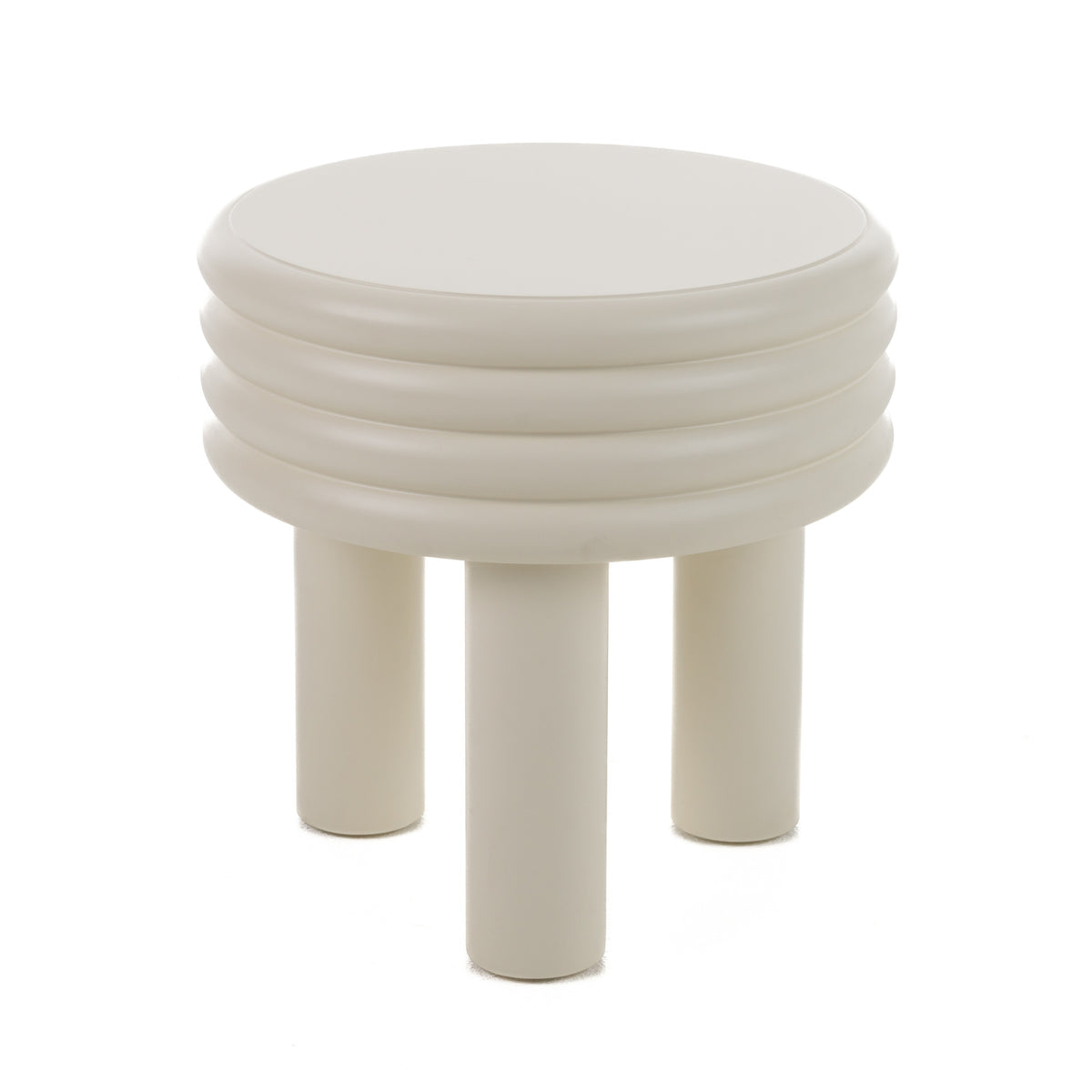 Townley Contemporary White Round End Table