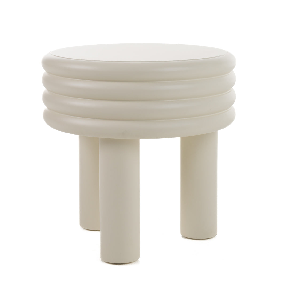 Townley Contemporary White Round End Table