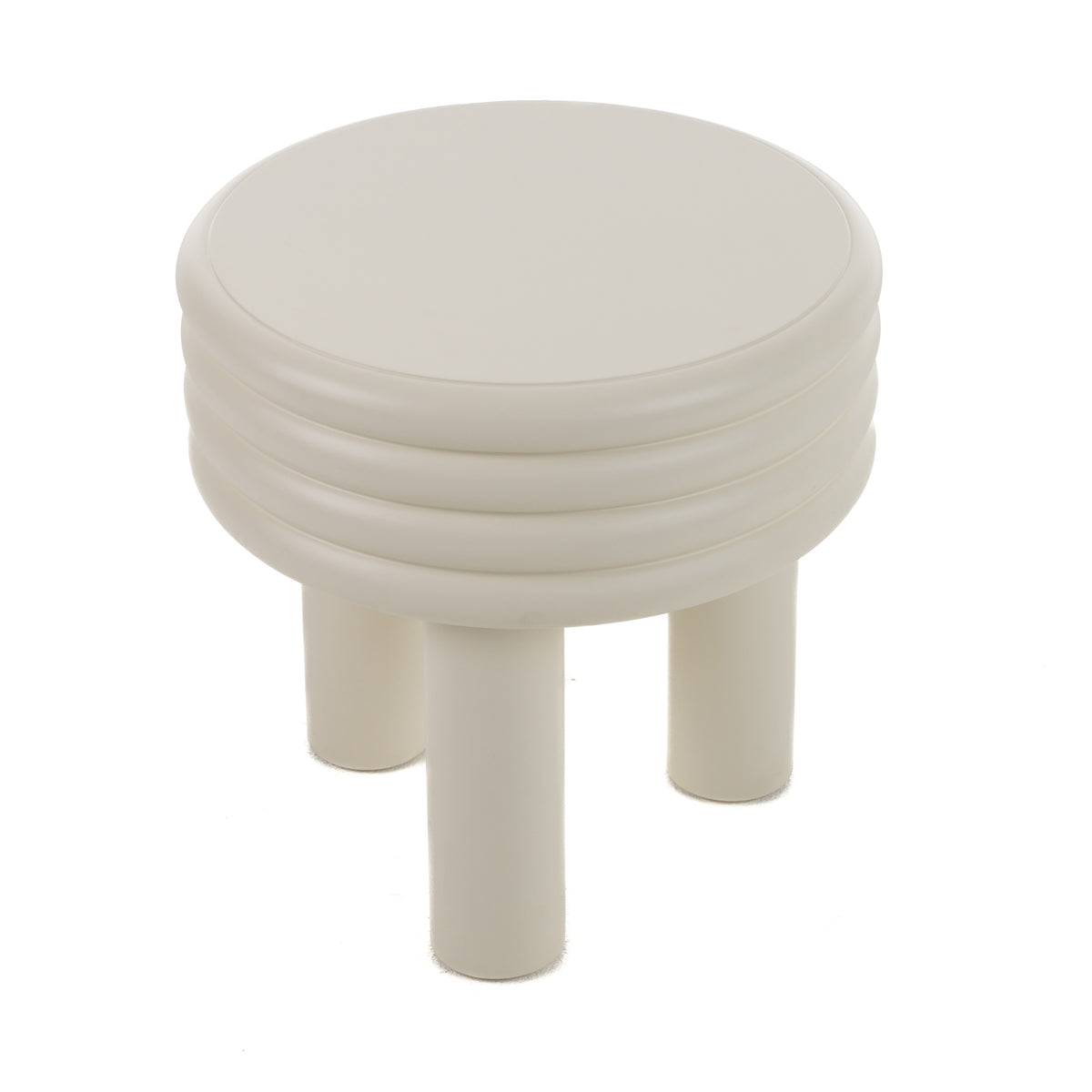 Townley Contemporary White Round End Table
