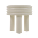 Townley Contemporary White Round End Table