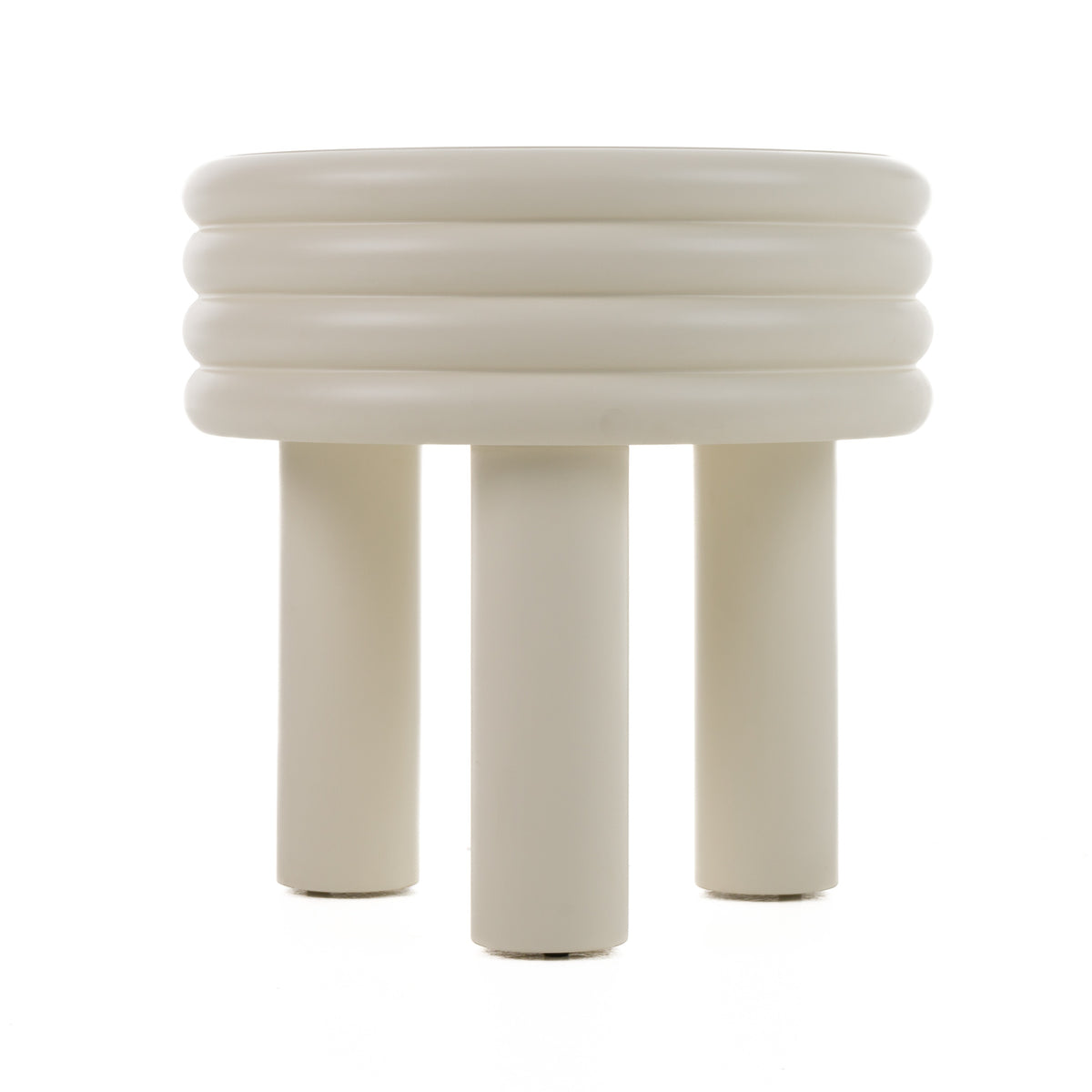 Townley Contemporary White Round End Table