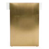Trahan Modern Gloss White and Brushed Gold Office Desk