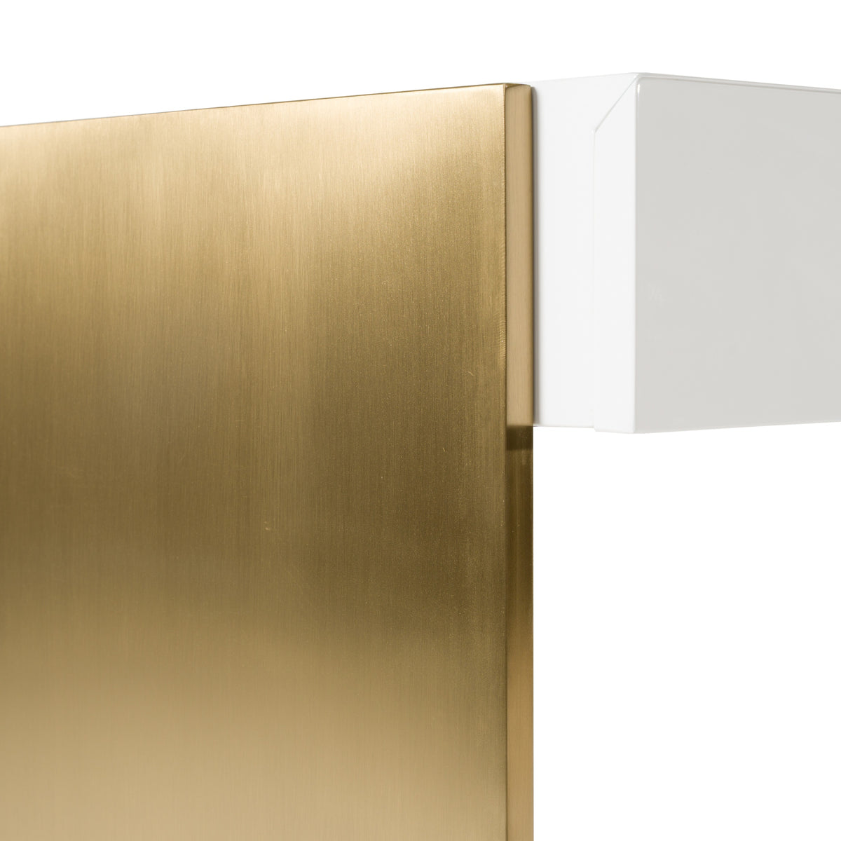 Trahan Modern Gloss White and Brushed Gold Office Desk