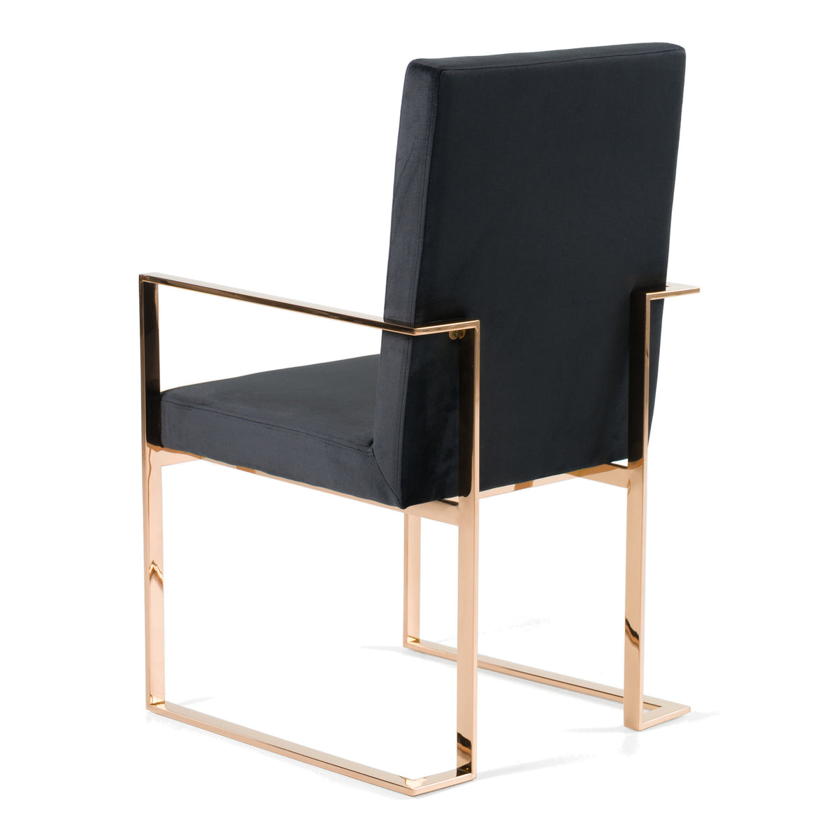 Trea Modern Black Velvet & Rosegold Dining Chair