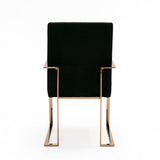 Trea Modern Black Velvet & Rosegold Dining Chair