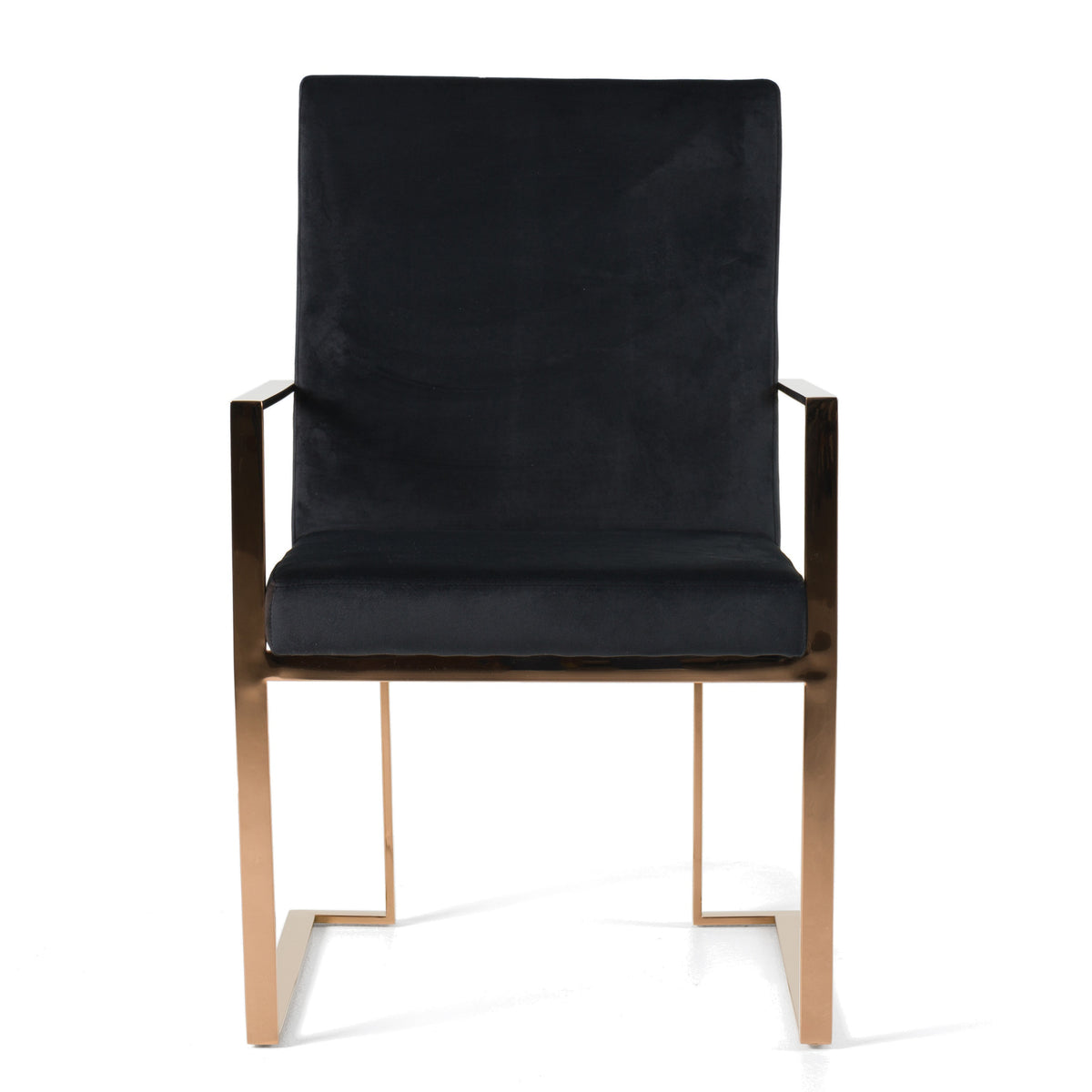 Trea Modern Black Velvet & Rosegold Dining Chair