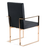 Trea Modern Black Velvet & Rosegold Dining Chair