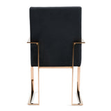 Trea Modern Black Velvet & Rosegold Dining Chair