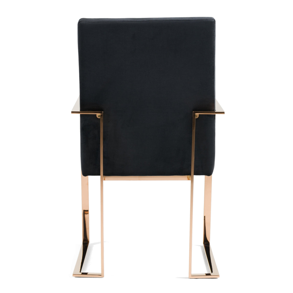 Trea Modern Black Velvet & Rosegold Dining Chair