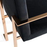 Trea Modern Black Velvet & Rosegold Dining Chair