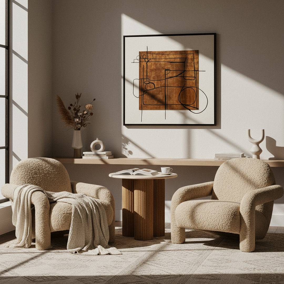 Trevor Modern Tan Fabric Accent Chair