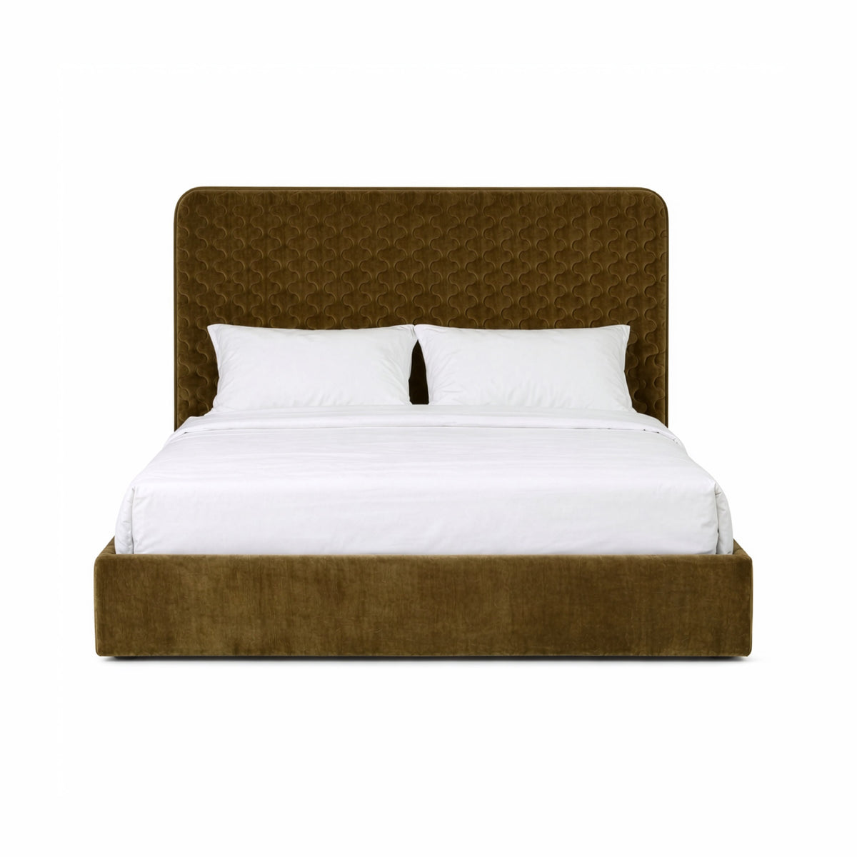 Trieste Modern Brown Fabric Bed