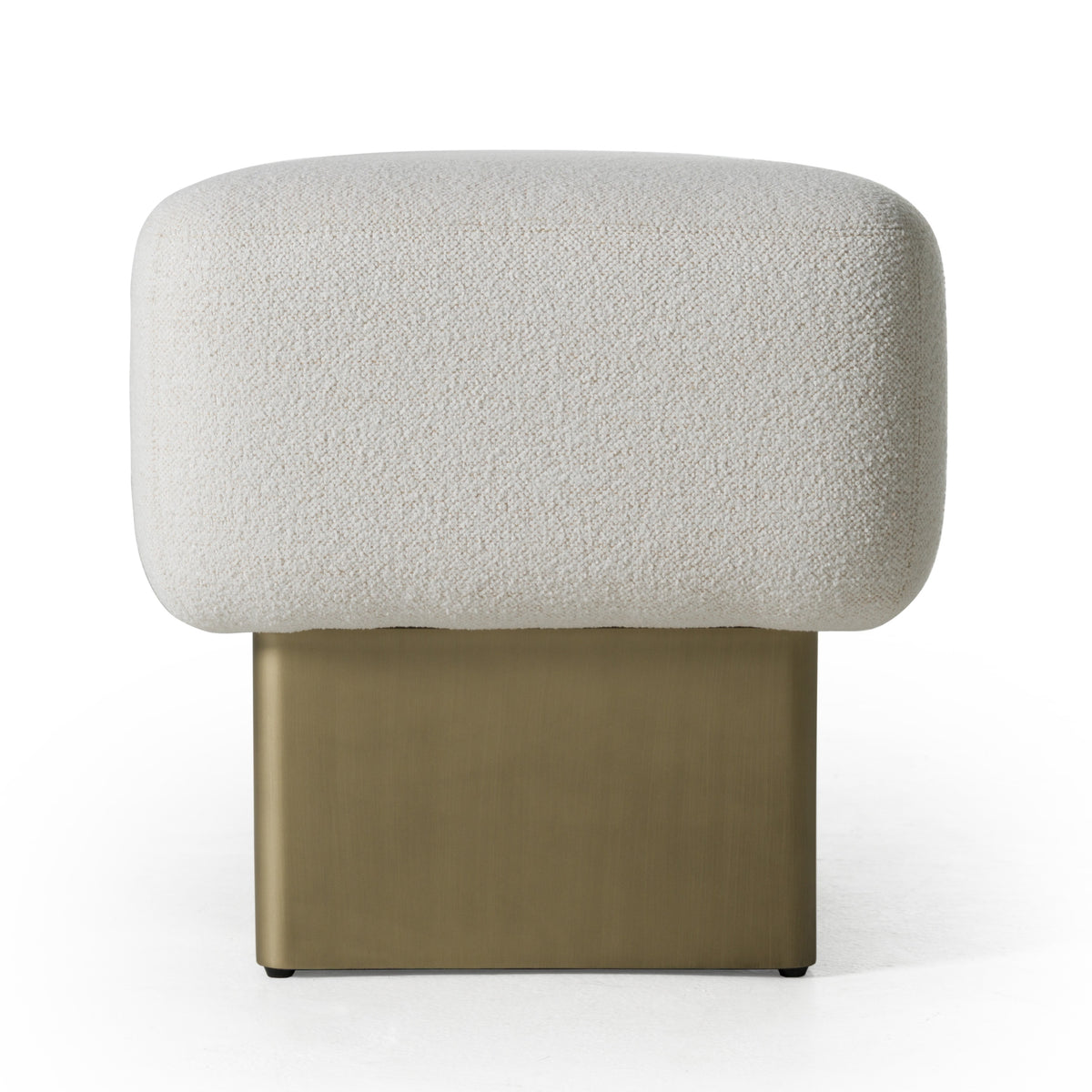 Triumph Contemporary Off-White Fabric + Antique Brass Bench