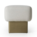 Triumph Contemporary Off-White Fabric + Antique Brass Bench