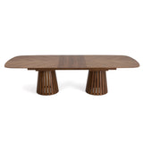 Truman Mid-Century Modern Walnut Extendable Dining Table