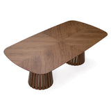 Truman Mid-Century Modern Walnut Extendable Dining Table