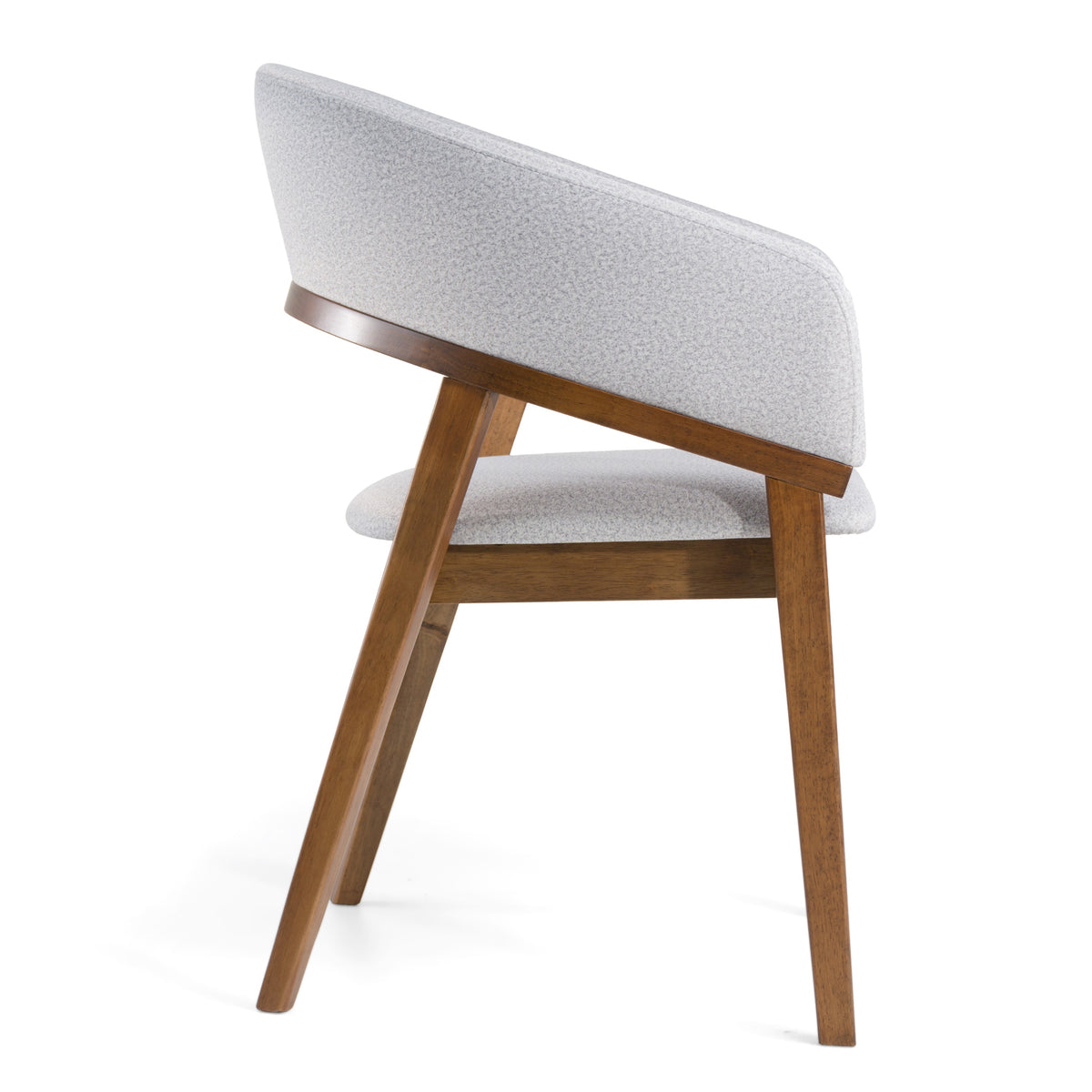Truman Mid-Century Modern Grey + Walnut Dining Chair