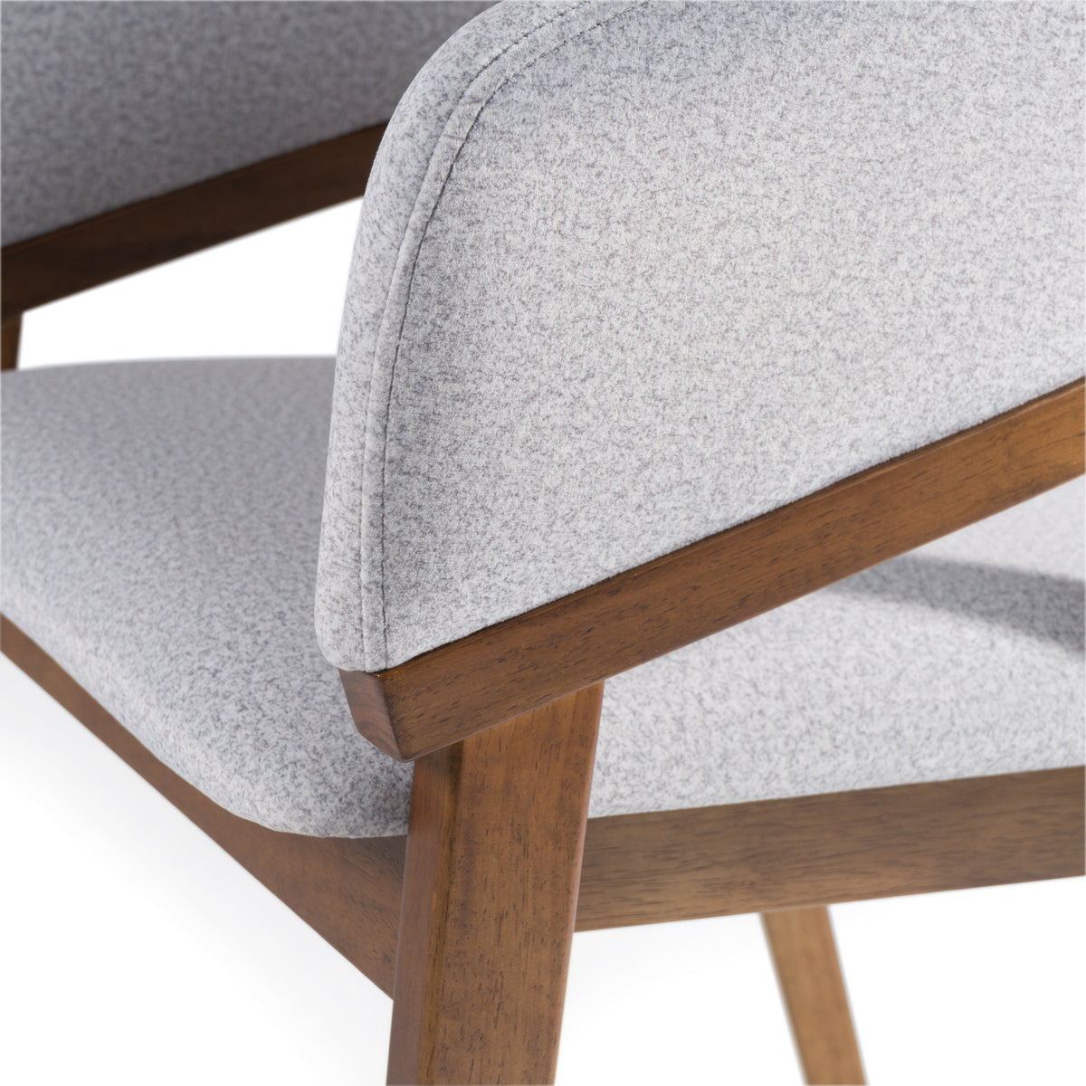 Truman Mid-Century Modern Grey + Walnut Dining Chair