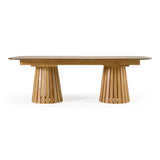 Truman Mid-Century Modern Natural Oak Extendable Dining Table