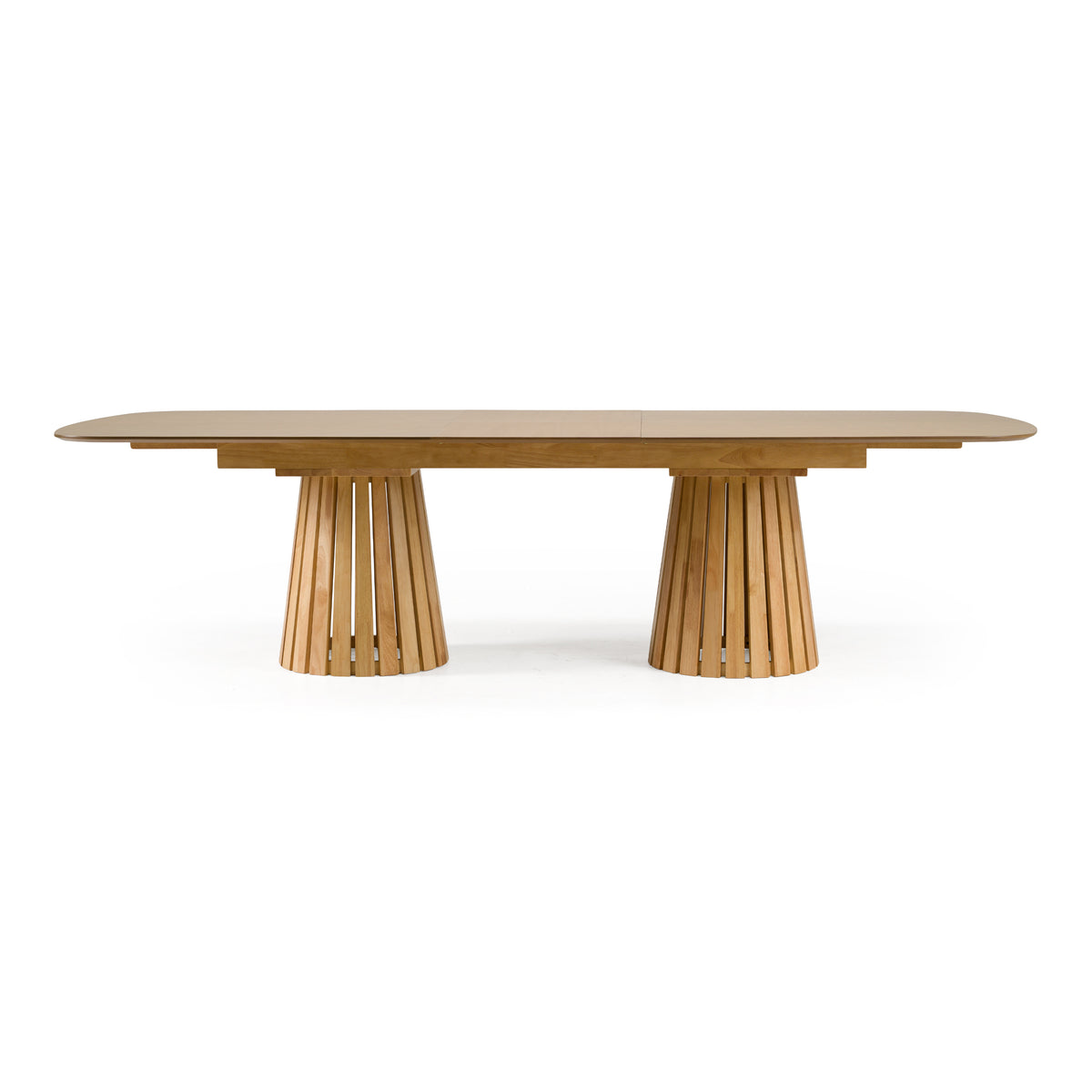 Truman Mid-Century Modern Natural Oak Extendable Dining Table
