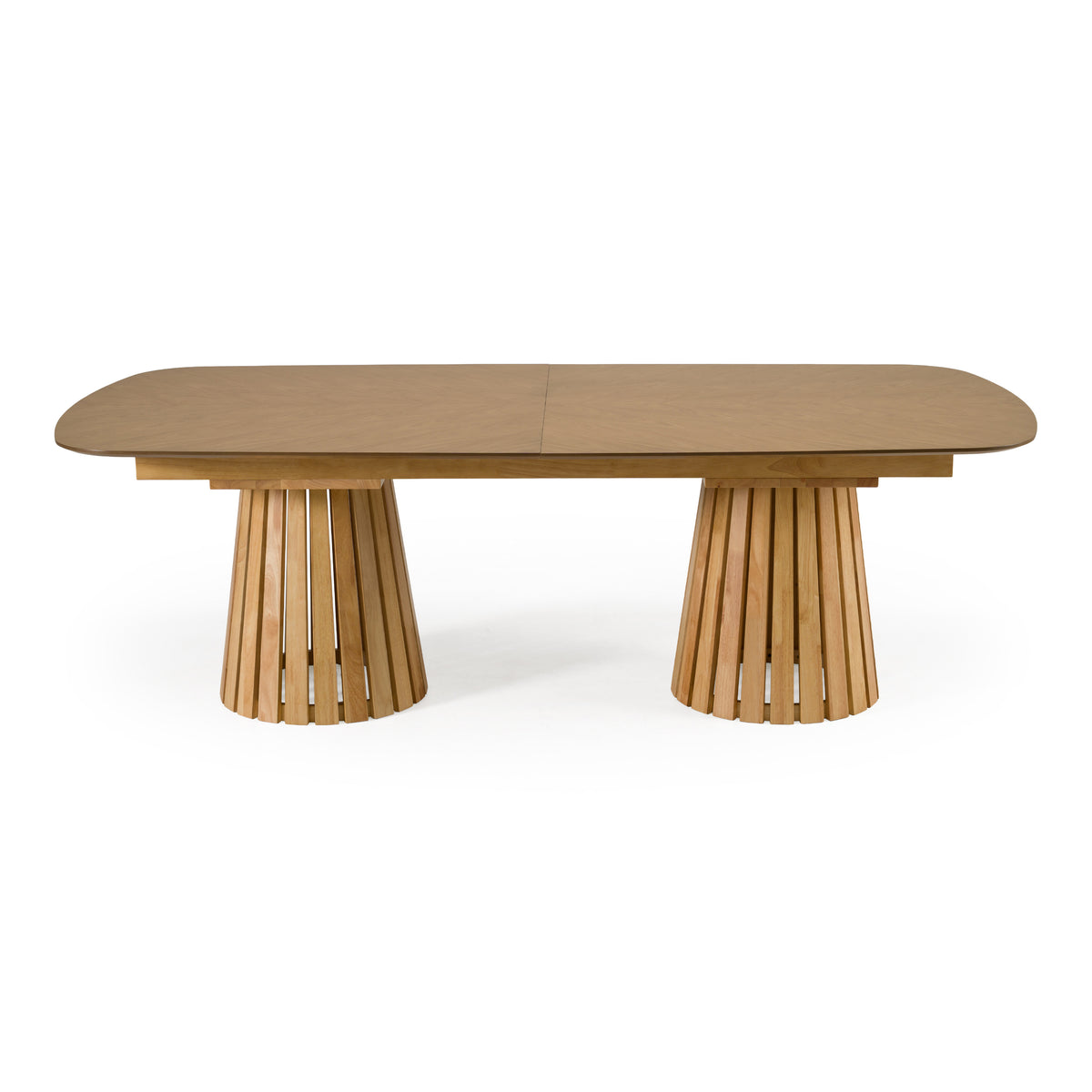 Truman Mid-Century Modern Natural Oak Extendable Dining Table
