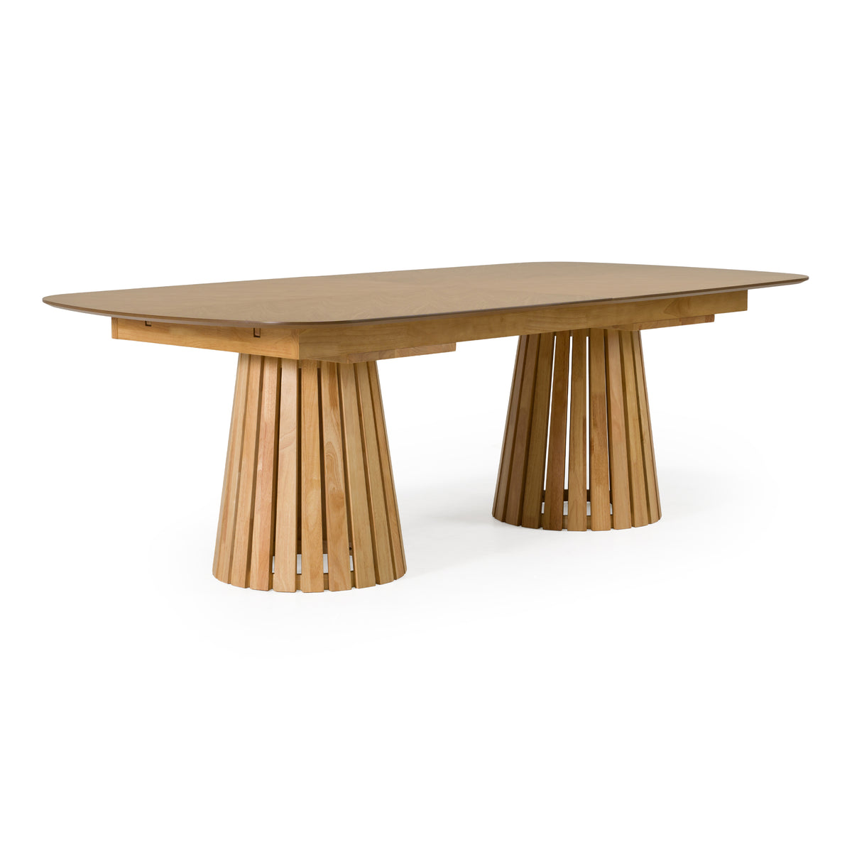 Truman Mid-Century Modern Natural Oak Extendable Dining Table